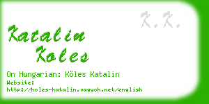 katalin koles business card