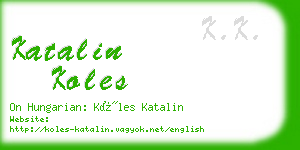 katalin koles business card